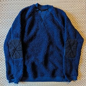 LNWOT Albam Wool Blend Fuzzy Fleece Sweatshirt Navy Men's Sz M Made in Portugal